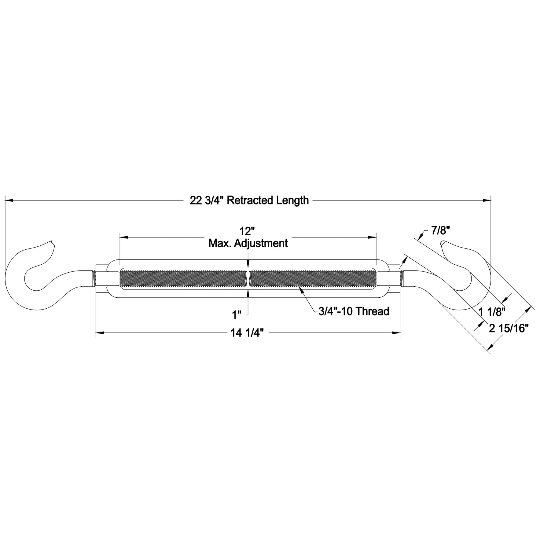 Corps de tendeur 3/4