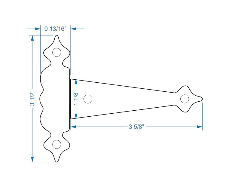Tudor Revival Iron Hinge