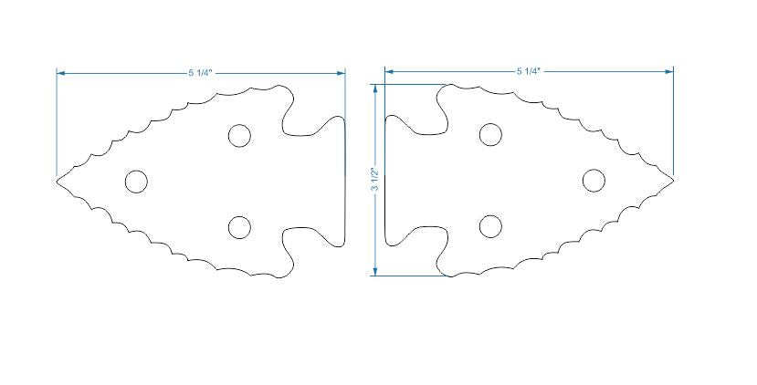 Authentic Arrowhead Iron Hinge