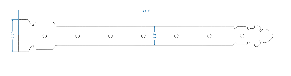 Spanish Cathedral Wrought Iron Faux Hinge Strap