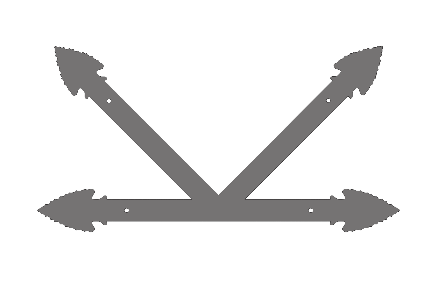 Auténtica placa de hierro "K" con punta de flecha