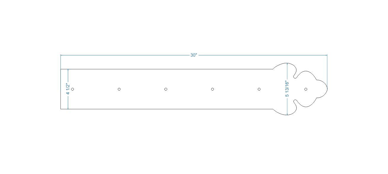 Mediterranean Wrought Iron Garage Door Dummy Hinge Strap