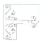 Sangle de charnière en faux fer Châteauesque