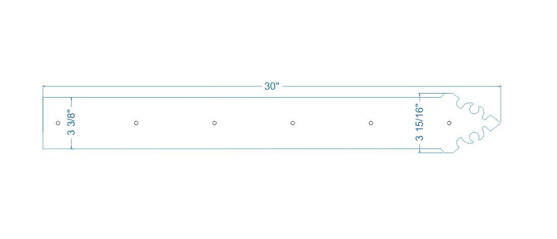 Ancient Persian Iron Garage Door Dummy Hinge Strap