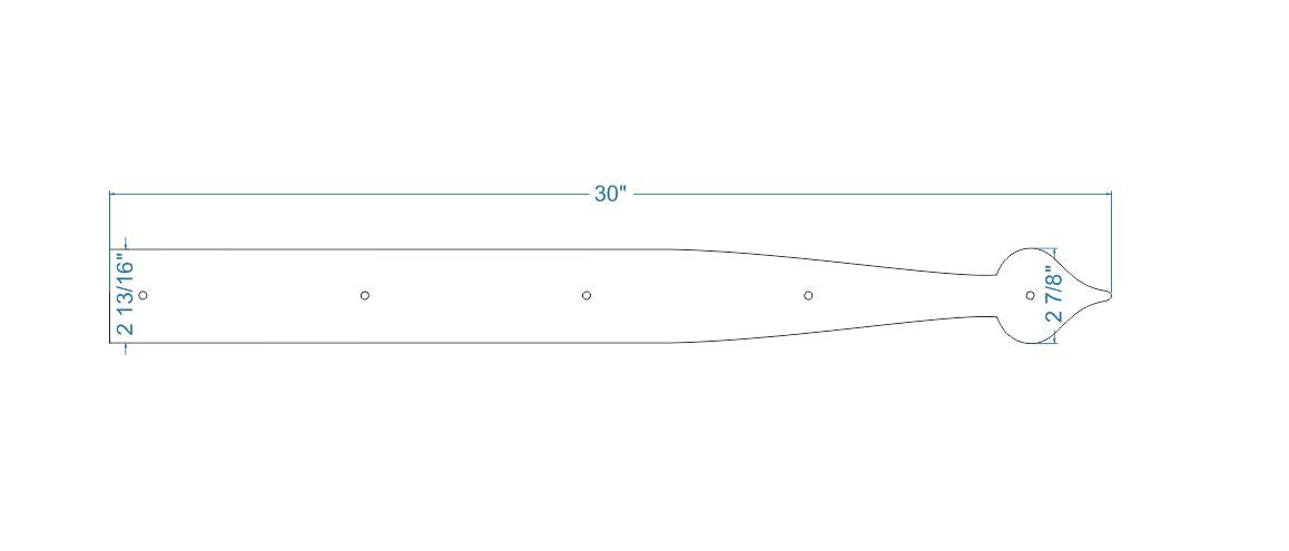 French Country Iron Faux Hinge Strap