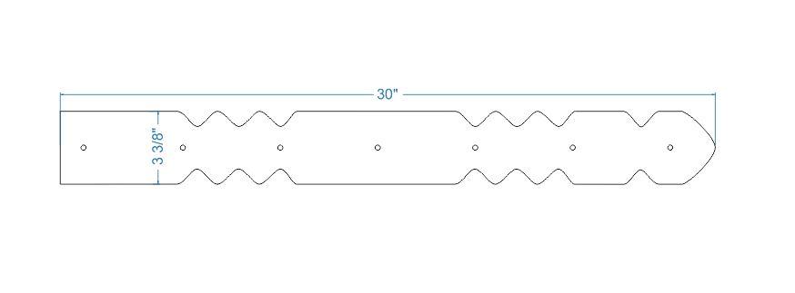 Sangle de charnière en faux fer Art déco