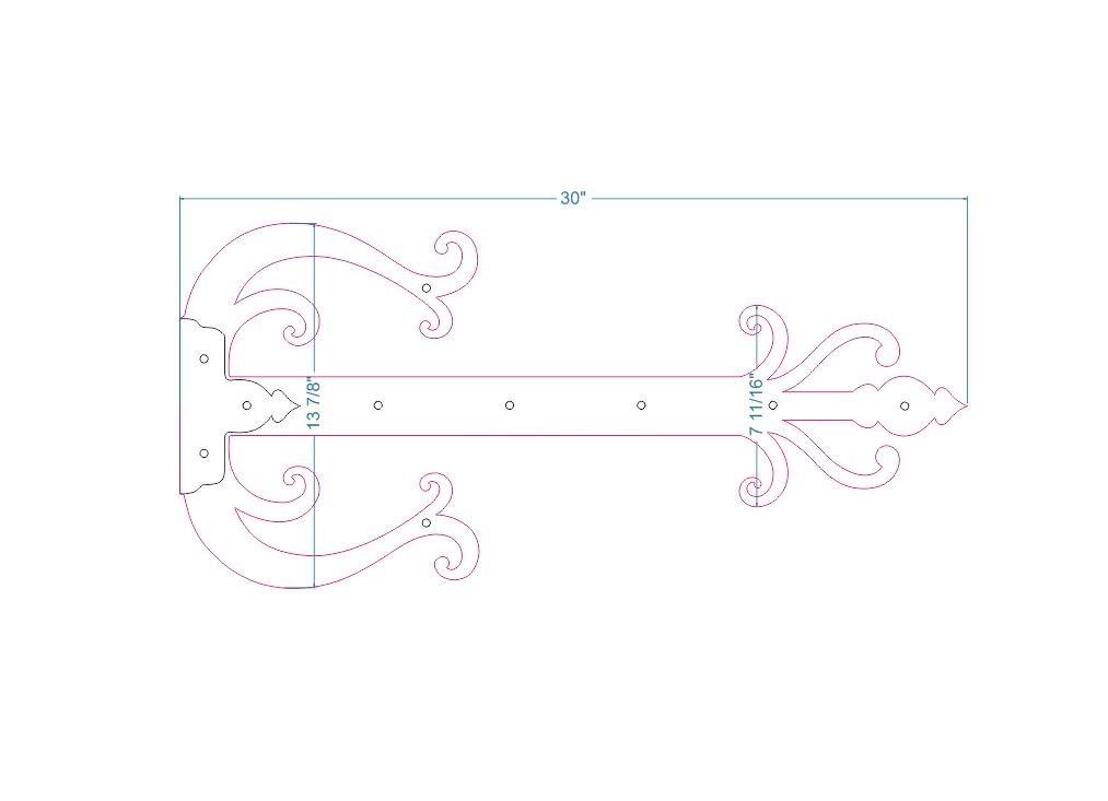 Sangle de charnière en faux fer celtique