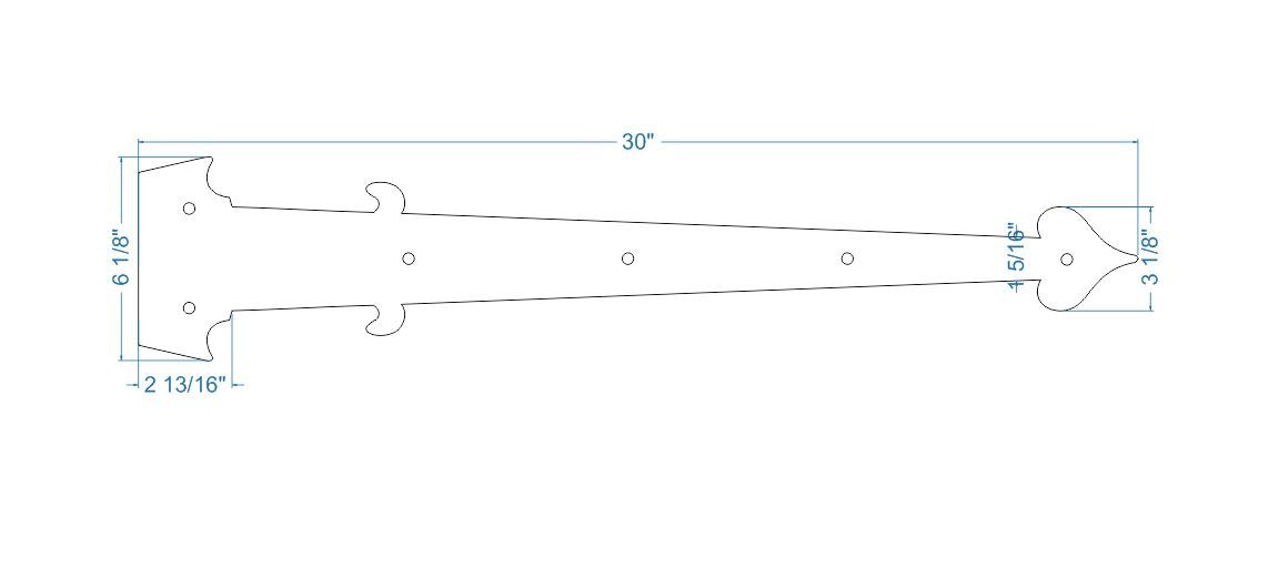 Sangle de charnière en faux fer Federal