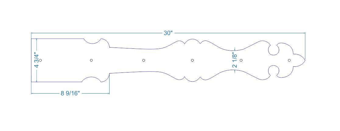 Barcelona Iron Garage Door Dummy Hinge Strap