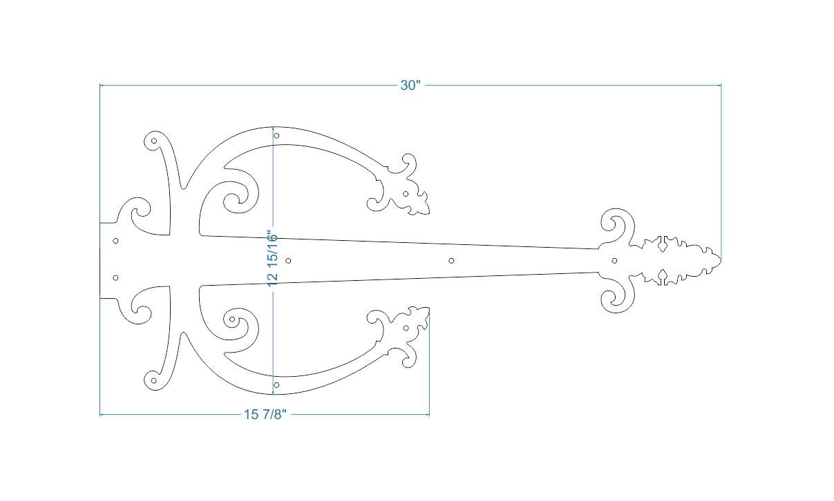 Correa de bisagra de imitación de hierro medieval