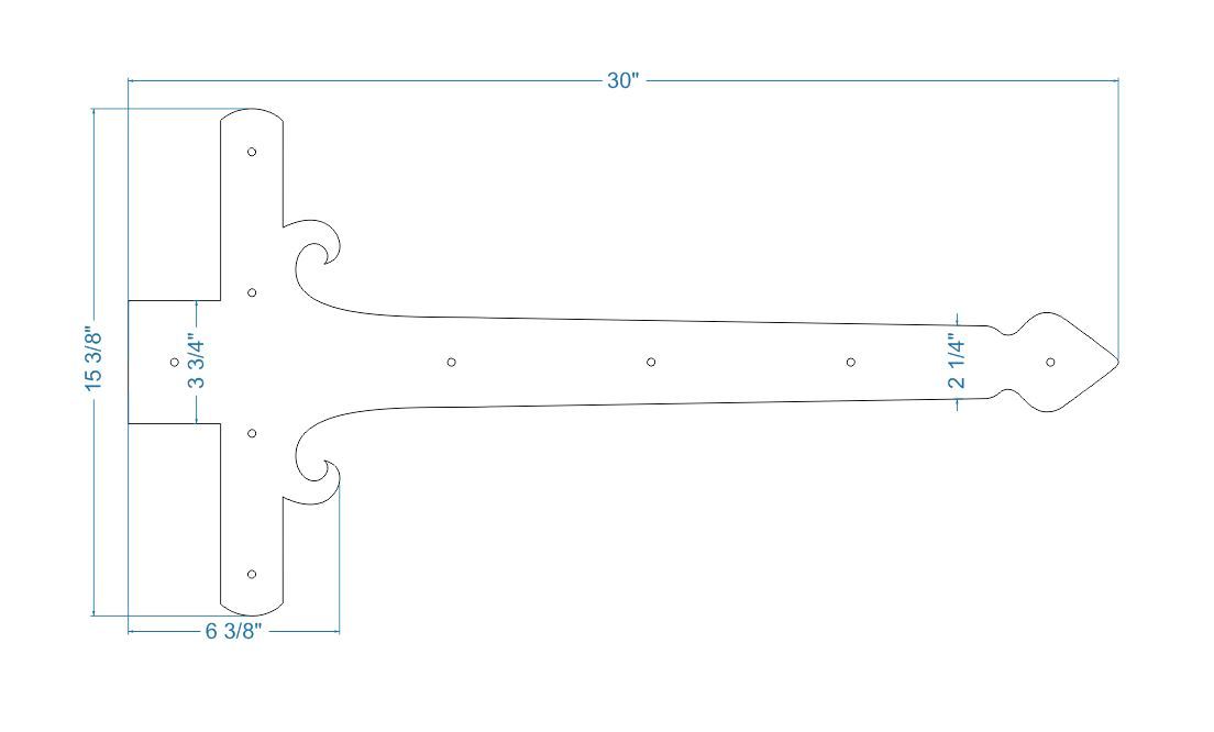 Sangle de charnière en faux fer géorgien
