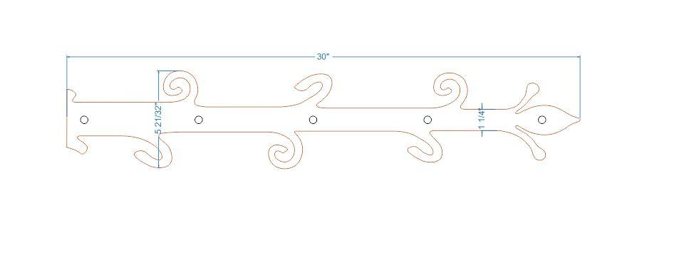 Old English Castle Wrought Iron Faux Hinge Strap