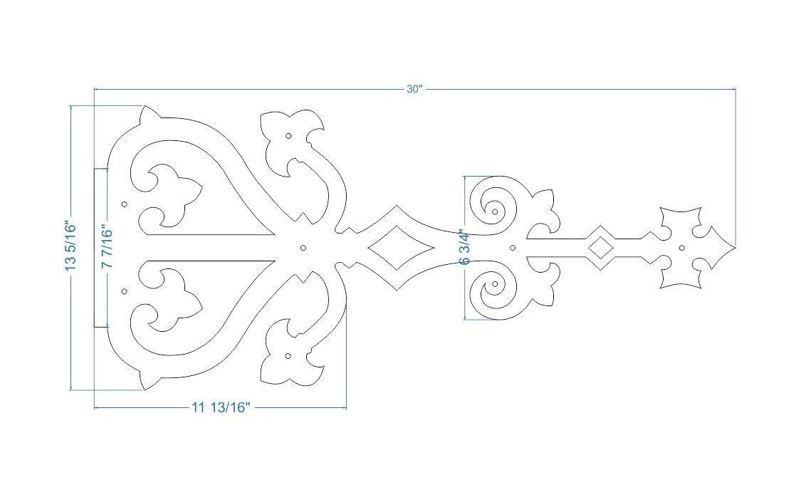 Medieval Reconquista Iron Faux Hinge Strap