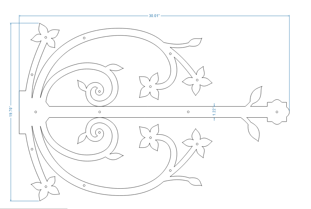 Polish Iron Garage Door Dummy Hinge Strap
