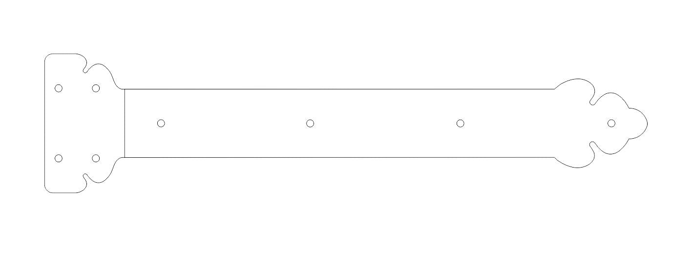 Mediterranean Wrought Iron Functioning Hinge Strap