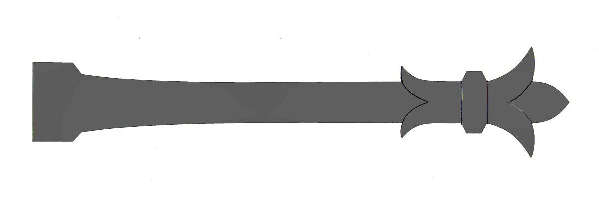 Sangle de charnière babylonienne fleur de lys en fer faux