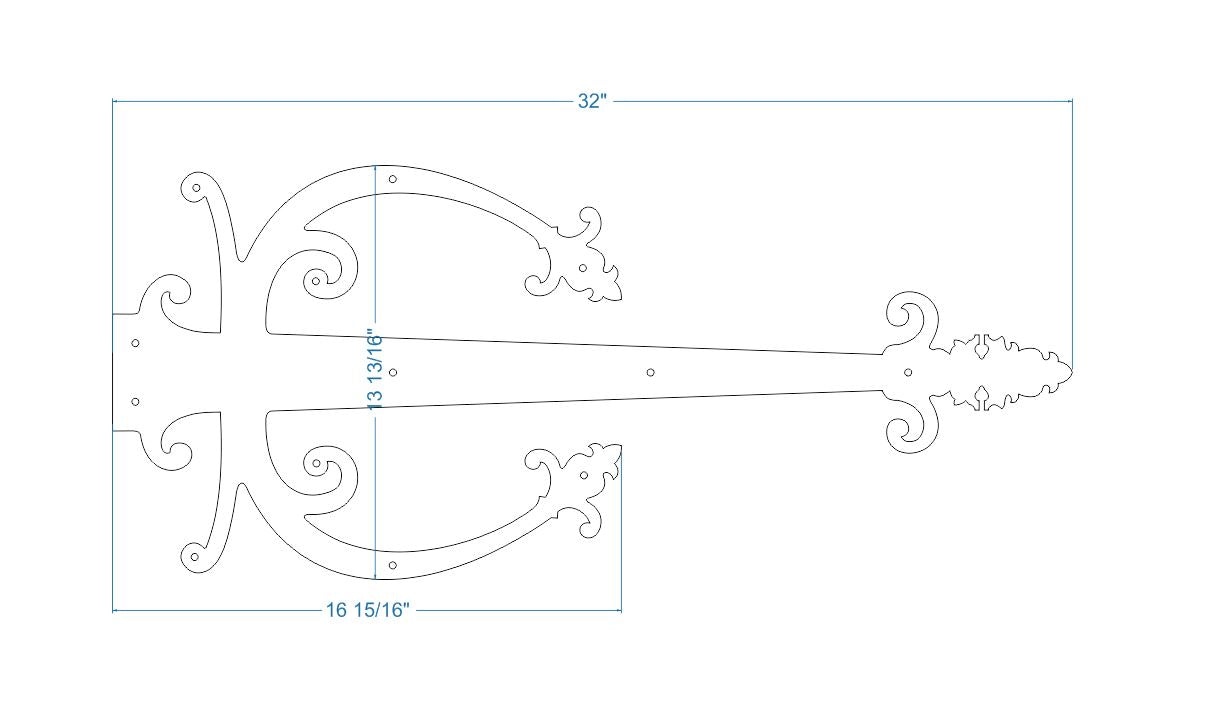 Correa de bisagra de imitación de hierro medieval
