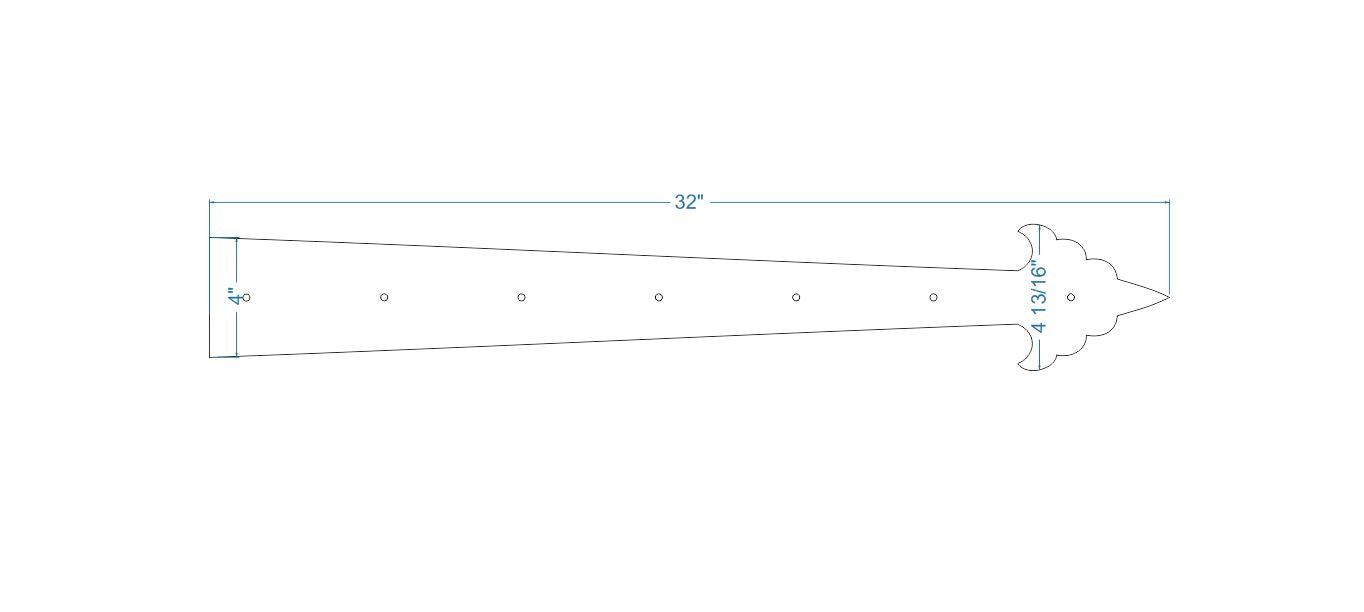 XL Early American Iron Faux Hinge Strap