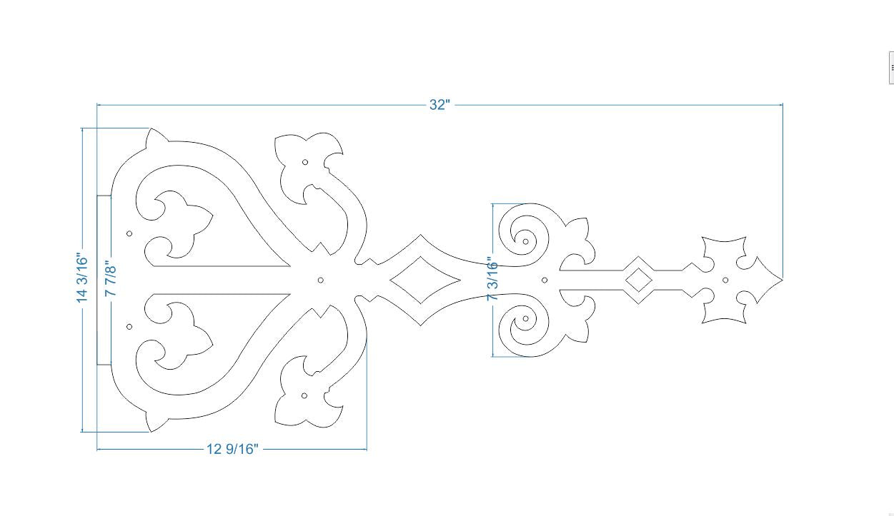 Medieval Reconquista Iron Faux Hinge Strap