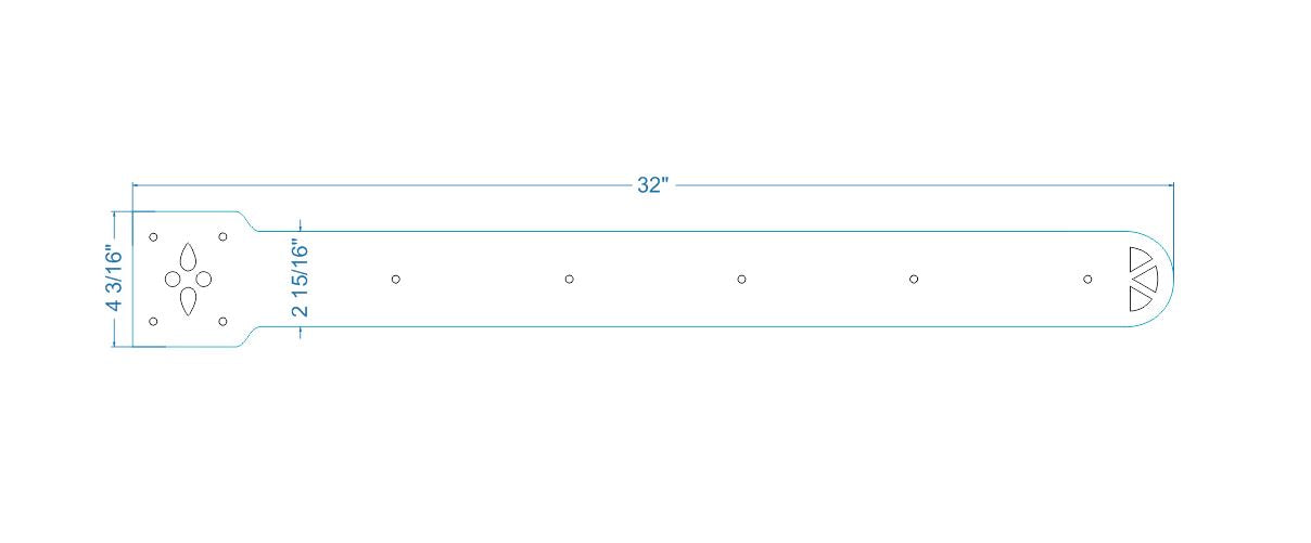 XL Shabby Chic Wrought Iron Faux Hinge Strap