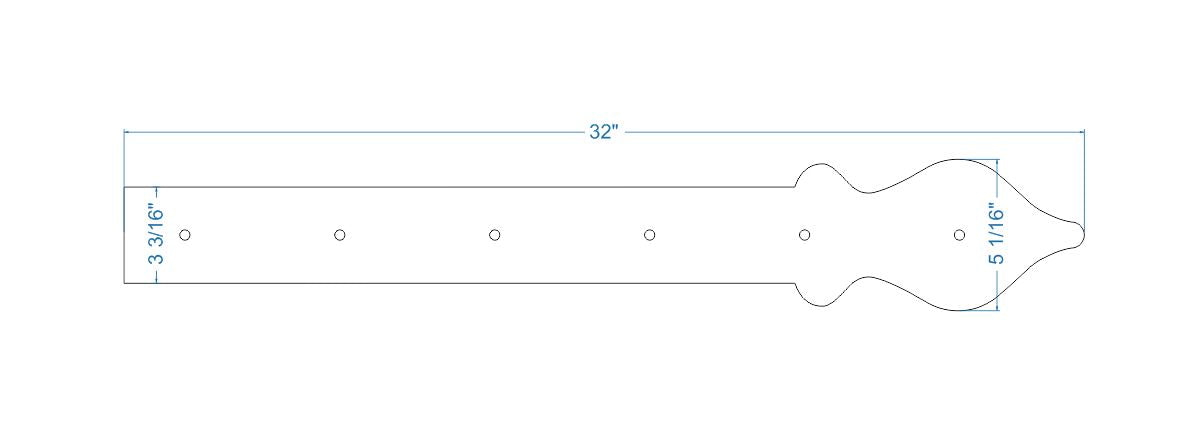 Cottage Iron Faux Hinge Strap