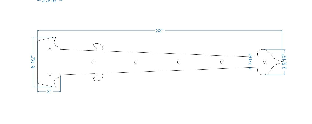 XL Federal Iron Faux Hinge Strap