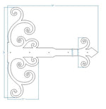 XL Chateauesque Iron Faux Hinge Strap