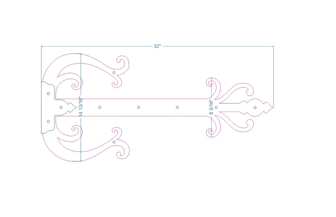 Sangle de charnière en faux fer celtique