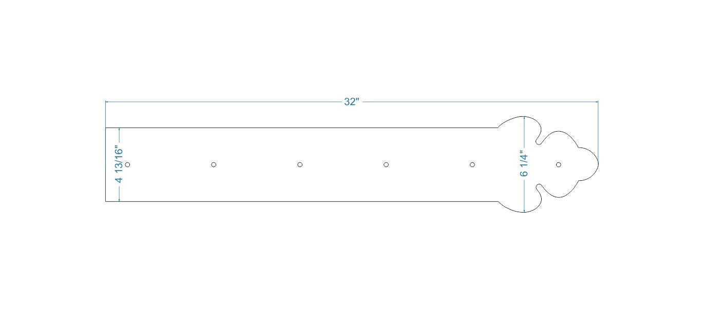 XL Mediterranean Wrought Iron Faux Hinge Strap