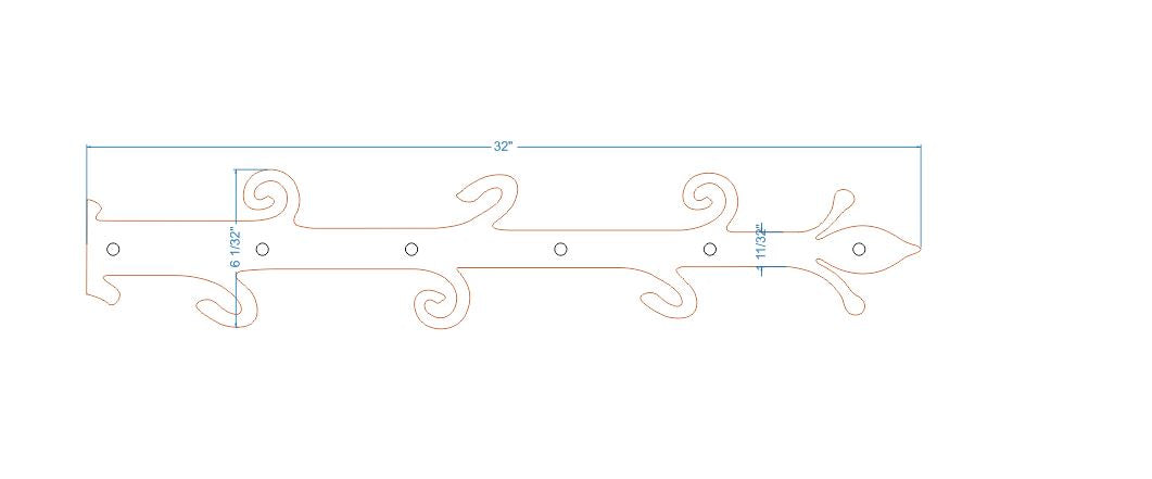 XL Old English Castle Wrought Iron Faux Hinge Strap