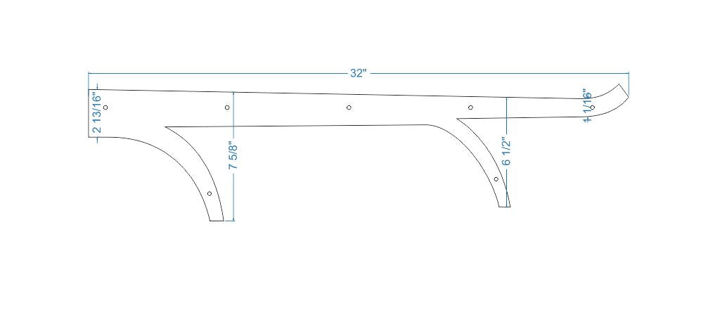 XL Scandinavian Wrought Iron Faux Hinge Strap