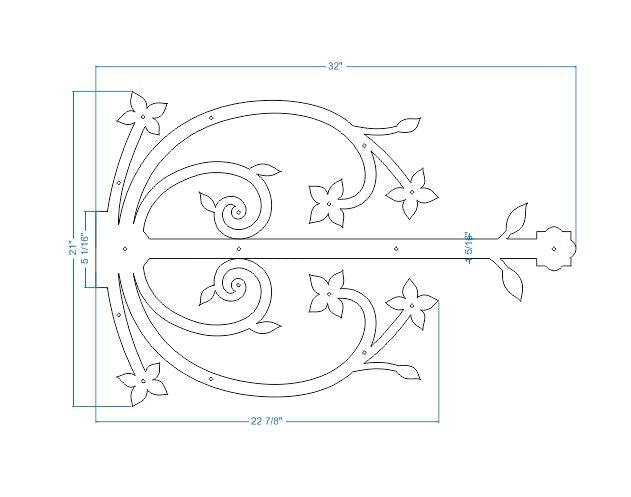 XL Polish Iron Faux Hinge Strap