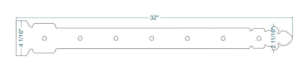 XL Correa de imitación de hierro forjado con bisagra de catedral española
