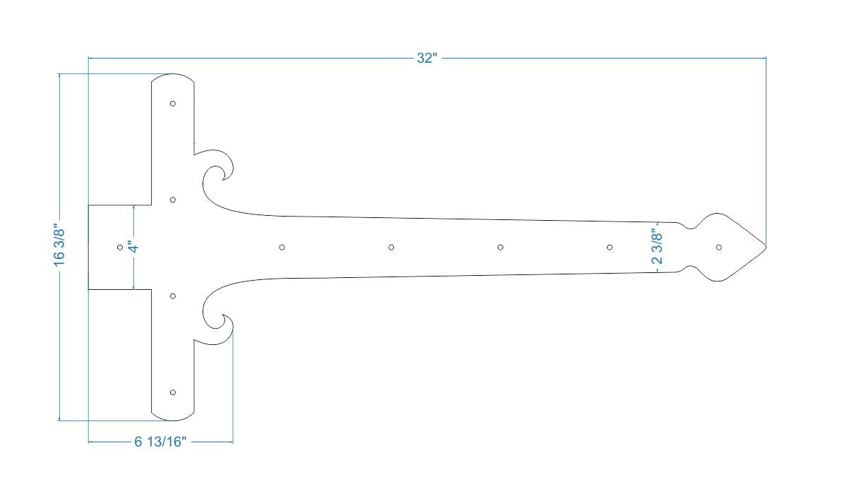 Sangle de charnière en faux fer géorgien XL
