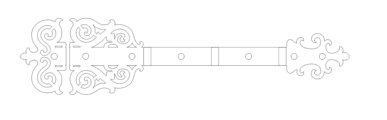 Gothic Cathedral Iron XL Functioning Hinge Strap