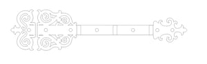 Gothic Cathedral Iron XL Functioning Hinge Strap - Old West Iron
