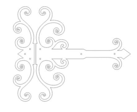 Chateauesque Iron XL Functioning Hinge Strap