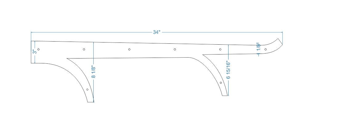 XL Scandinavian Wrought Iron Faux Hinge Strap