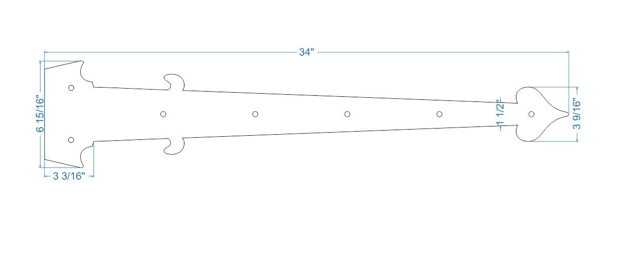 XL Federal Iron Faux Hinge Strap
