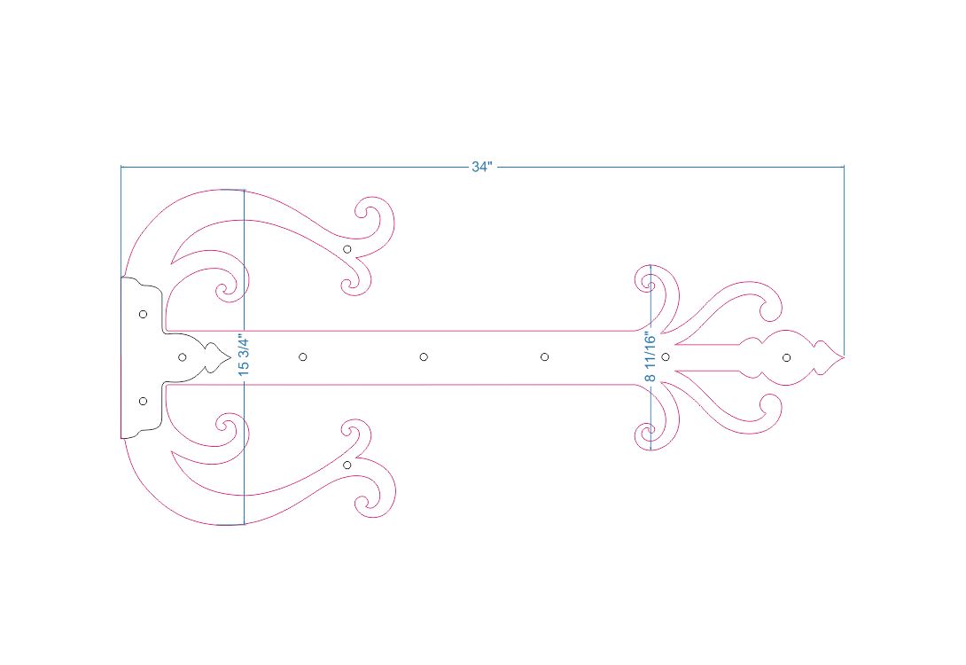 Sangle de charnière en faux fer celtique