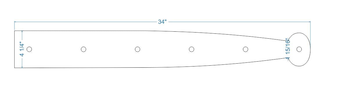 XL Heritage Iron Faux Hinge Strap