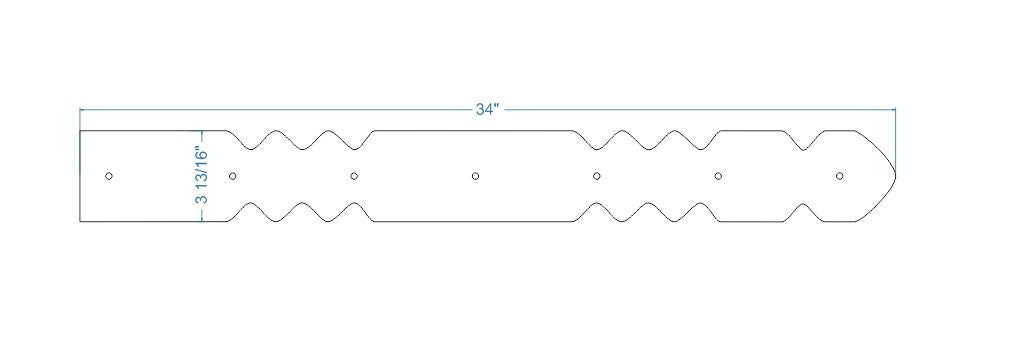 Sangle de charnière en faux fer Art Déco XL