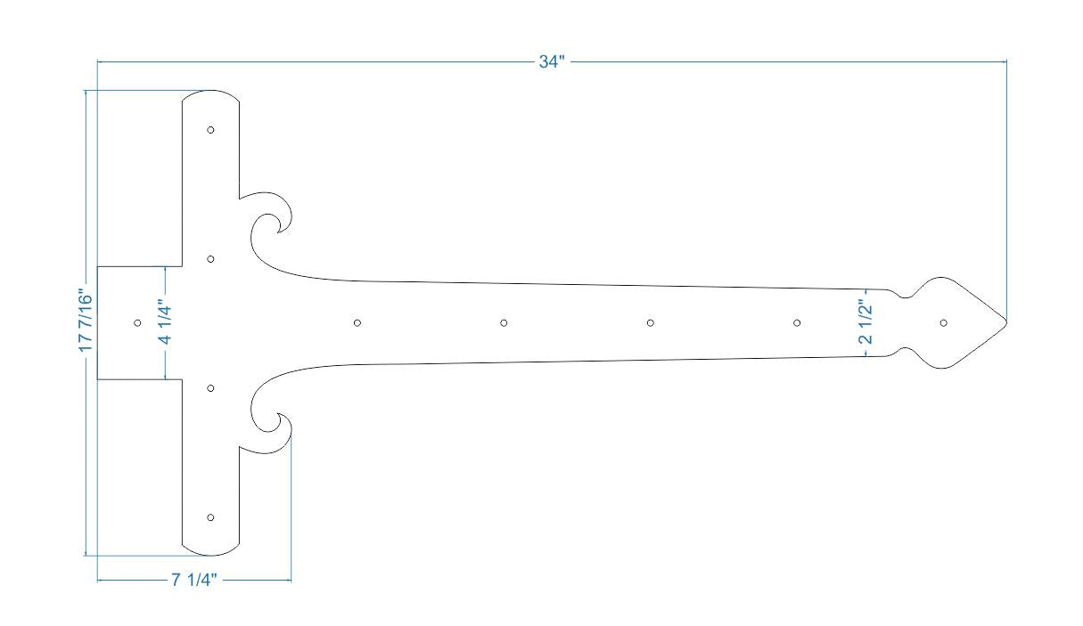 Sangle de charnière en faux fer géorgien XL
