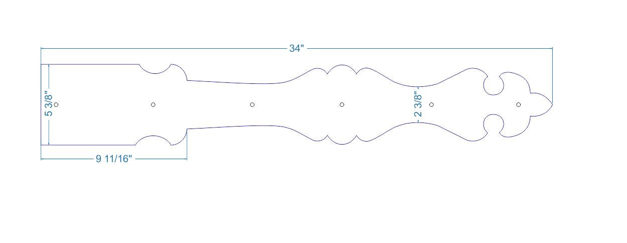 XL Barcelona Iron Faux Hinge Strap