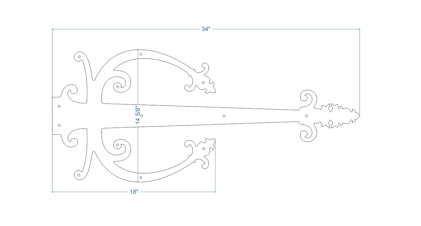 Correa de bisagra de imitación de hierro medieval