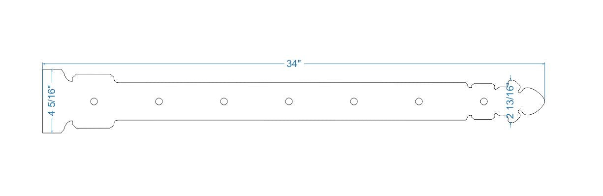 XL Correa de imitación de hierro forjado con bisagra de catedral española