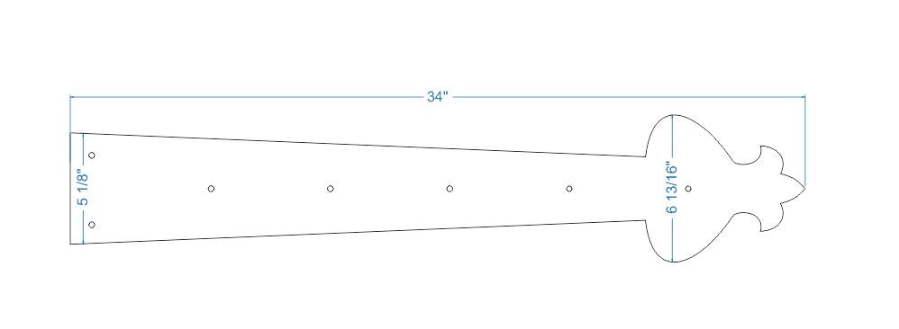 XL Art Nueveau Iron Faux Hinge Strap