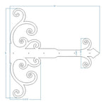 XL Chateauesque Iron Faux Hinge Strap