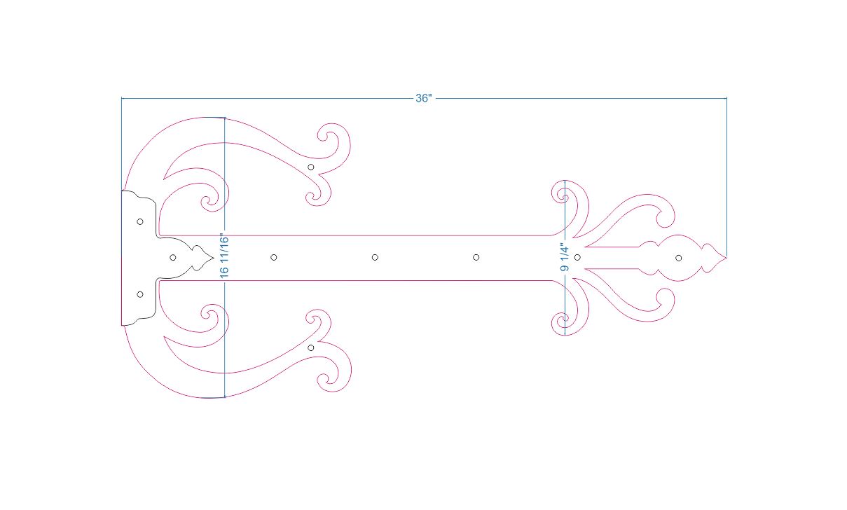 Sangle de charnière en faux fer celtique