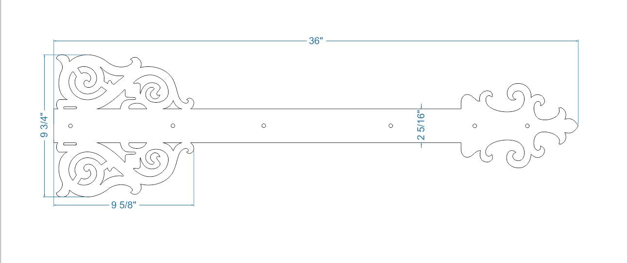Sangle de charnière gothique en fer cathédrale gothique